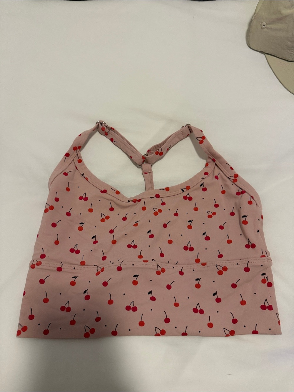 Pink Cherry-Print Sports Bra - Women's Light Support